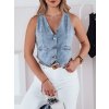 Dámská vestička jeansová BLUEGEM Dstreet TY4796 (Velikost S, Barva Modrá - světle)