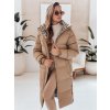 Dámská dlouhá bunda s kapucí WINTERMISS Dstreet TY4966 (Velikost S, Barva Béžová)