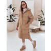 Dámská dlouhá bunda s kapucí WINTERMISS Dstreet TY4966 (Velikost S, Barva Béžová)