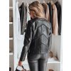 Dámská kožená bunda CHICLEATHER Dstreet TY4969 (Velikost S, Barva Černá)