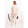 Dámský komplet máslový s třásněmi na rukávech hnědý Regína (Velikost UNI, Barva Béžová - tmavě)