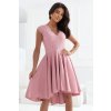 PATRICIA Exkluzivní šaty s krajkou - růžové 300-7 (Velikost XL, Barva Růžová)