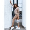 Dámský vélurový set SO COMFY Barva béžová DSTREET AY0883 (Velikost S/M, Barva Béžová)