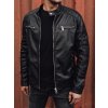 Pánská kožená bunda Dstreet TX4733 (Velikost M, Barva Černá)