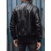 Pánská kožená bunda černá Dstreet TX4739 (Velikost M, Barva Černá)