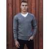 Pánský svetr do V Dstreet WX2200 (Velikost M, Barva Šedá - tmavě)