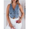 Dámský džínový top FASHVEST Dstreet ry2728 (Velikost S, Barva Modrá - světle)