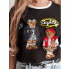 Dámské tričko CLASSY TEDDY Dstreet RY2843 (Velikost S/M, Barva Černá)