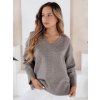 Dámský svetr do V VERALIA Dstreet MY2517 (Velikost S/M, Barva Tělová)