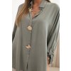 Dámská košile ART61953 s viskózou a ozdobnými knoflíky (Velikost UNI, Barva Zelená)