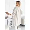Numoco Cardigan - pelerína s kapucí, kapsami a nášivkou - béžová 488-1 (Velikost UNI, Barva Béžová)