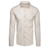 Pánská košile s dlouhým rukávem Dstreet DX2652 (Velikost M, Barva Béžová)
