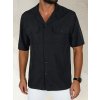 Pánská košile s krátkým rukávem Dstreet KX1084 (Velikost S, Barva Černá)