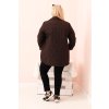 Dámská bunda Plus Size prošívaná s límcem a knoflíkem (Velikost UNI, Barva Hnědá)