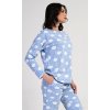 Dámské pyžamo dlouhé Obláček (Barva Modrá - světle, Velikost S)