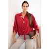 Dámská košile s viskózou, ozdobnými knoflíky a límcem jasno bordová (Velikost UNI, Barva Bordó)