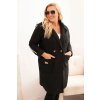Dámský kabát Plus Size z umělého beránka s kapsami (Velikost UNI, Barva Černá)