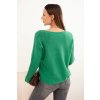 Svetr dámský z viskózy s výstřihem do V zelený (Velikost UNI, Barva Zelená)