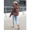 Dámská zimní bunda s kapucí WINDGLAM Dstreet TY4421 (Velikost S, Barva Hnědá)