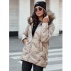 Dámská zimní bunda s kapucí CLASSIQ Dstreet TY4622 (Velikost S, Barva Béžová)