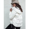 Dámská krátká prošívaná bunda s kapucí FASHWARM Dstreet TY4637 (Velikost S, Barva Bílá)
