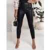 Dámské kožené kalhoty s vysokým pasem SKINLOVE Dstreet UY2198 (Velikost S, Barva Černá)