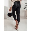 Dámské kožené kalhoty s vysokým pasem SKINLOVE Dstreet UY2198 (Velikost S, Barva Černá)