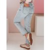 Dámské džíny slim fit s páskem SLIMLEN Dstreet UY2349 (Velikost S, Barva Modrá - světle)