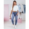 Dámské džíny slim fit DENIMFIT Dstreet UY2363 (Velikost S, Barva Modrá)