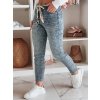 Dámské džíny slim fit s páskem FLORAJIN Dstreet UY2463 (Velikost S, Barva Modrá - světle)