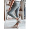 Dámské džíny skinny s páskem ICONON Dstreet UY2465 (Velikost 28, Barva Modrá - světle)