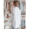 Dámská košile oversize s dlouhým rukávem BLUOSIZE Dstreet DY0457 (Velikost M, Barva Bílá)