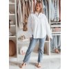 Dámská košile oversize s dlouhým rukávem BLUOSIZE Dstreet DY0457 (Velikost M, Barva Bílá)