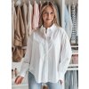Dámská košile oversize s dlouhým rukávem BLUOSIZE Dstreet DY0457 (Velikost M, Barva Bílá)