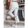 Dámské kalhoty slim fit s páskem TAIRONIK Dstreet UY2538 (Velikost M, Barva Šedá - světle)