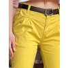 Dámské kalhoty s páskem MODELA Dstreet UY2563 (Velikost M, Barva Žlutá)