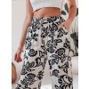 Dámské široké kalhoty wide leg s květy LOVEGARDEN Dstreet UY2656 (Velikost M, Barva Zelená - světle)