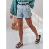 Dámské džínové šortky s páskem SHORT LOVER Dstreet SY0468 (Velikost S, Barva Modrá - světle)