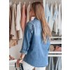 Dámská džínová košile oversize DENIMOVA Dstreet DY0467 (Velikost S, Barva Modrá - světle)