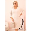 Dámské šaty Plus Size 21548 s výstřihem do V (Velikost UNI, Barva Tělová)