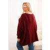 Dámský svetr Plus Size IT86 (Velikost UNI, Barva Bordó)