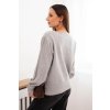 Dámský viskózový svetr s dlouhým rukávem a rozparkem po stranách (Velikost UNI, Barva Šedá)