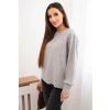 Dámský viskózový svetr s dlouhým rukávem a rozparkem po stranách (Velikost UNI, Barva Šedá)
