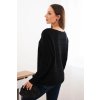 Dámský viskózový svetr s krajkovým vzorem a dlouhým rukávem (Velikost UNI, Barva Černá)