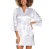 Dámský saténový župan Dkaren Trixa (Velikost S, Barva Bílá)