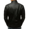 Pánská kožená bunda Barva černá DSTREET TX3265 (Velikost S, Barva Černá)