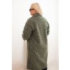 Dámský kabát Plus Size s vlnou a velkým límcem (Velikost UNI, Barva Zelená)