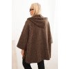 Dámský kabát Plus Size s kapucí a zipem hnědý (Velikost UNI, Barva Béžová)