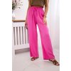 Mušelínové kalhoty se širokou nohavicí námořnická modř (Velikost UNI, Barva Růžová - světle)