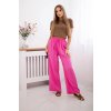 Mušelínové kalhoty se širokou nohavicí námořnická modř (Velikost UNI, Barva Růžová - světle)
